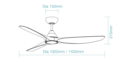 Ceiling Fan Seaforth DC 52 LED Wi-Fi 33W BT