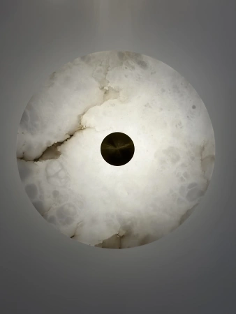 Wall light Zarra Alabaster Spanish Marble D30cm 3CCT BRS