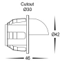 Step light Sako 316 Recessed Down 12V LED SS