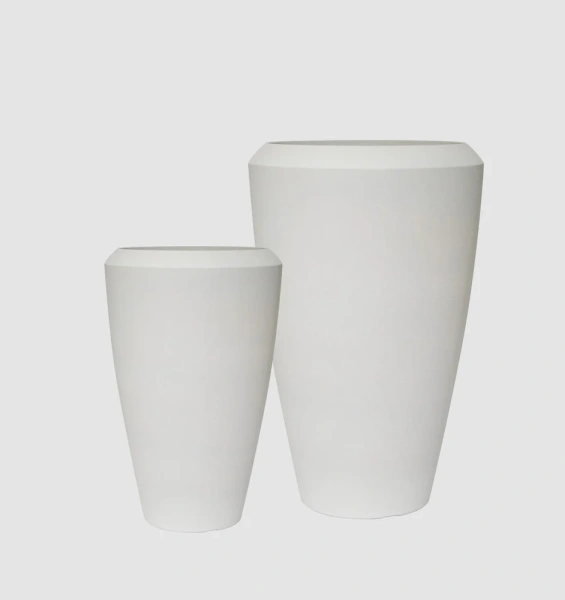 Pebble Set of 2 Tall Planters 3.0kg White