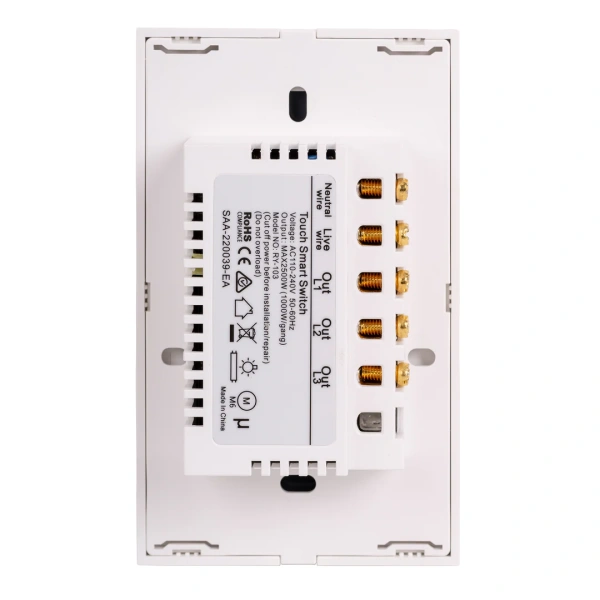 Wall Switch 3 Gang white HV9110-3 Wifi