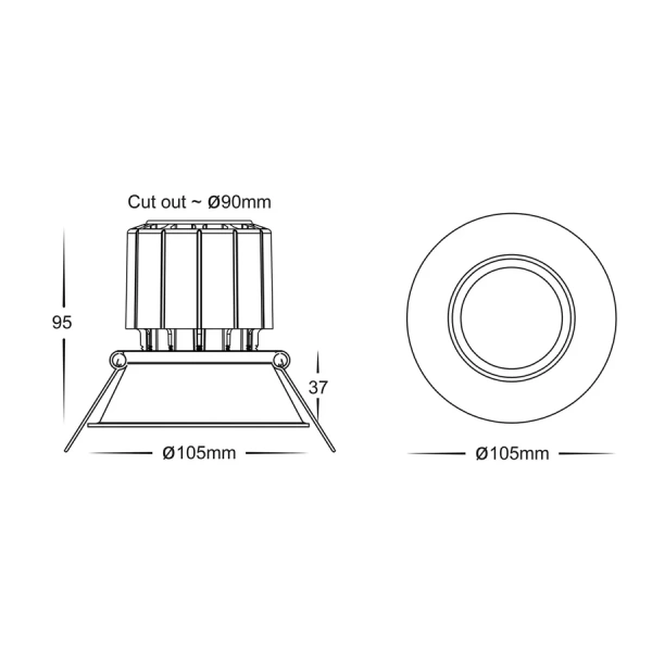 Recessed Downlight Prime Fixed Deep 3CCT LED 12W IP54 BLK Recessed Downlight Prime Fixed Deep 3CCT LED 12W IP54 BLK