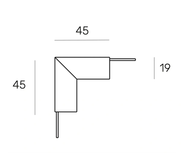 Surface track MUSE vertical corner 48V Brass