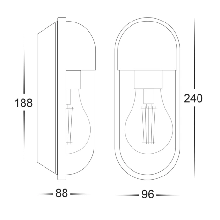 Wall Light Lume E27 8W HV3512W-WHT
