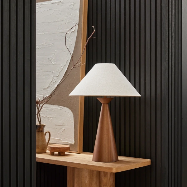 Table lamp Emba E27 Walnut