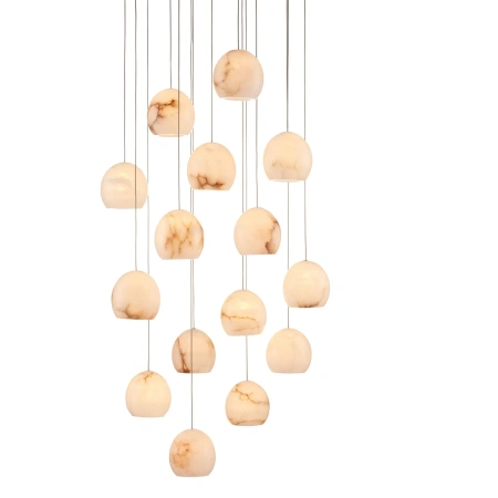 Pendant lamp Villaspesa 16 Alabaster Spanish Marble G9 BRS