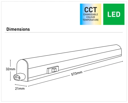 Batten Light Barry Linkable 9W LED CCT L57 WHT