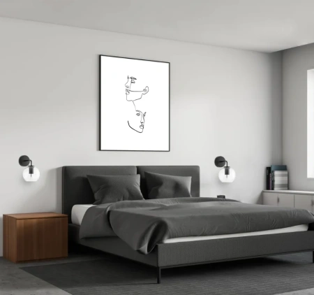Wall light Sylvia E27 BLK