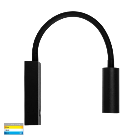 Wall light Lesen single with flexible arm 3CCT 3W BLK