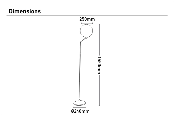 Floor lamp Marilyn E27 H1550 WHT Floor lamp Marilyn E27 H1550 WHT