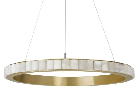 Pendant lamp Capella Alabaster Spanish Marble D80 LED CCT Dim BRS with remote
