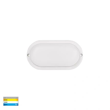 Wall or Ceiling light Muovi Oval Small HV3526T-WHT 5W TRI Colour Dimmable