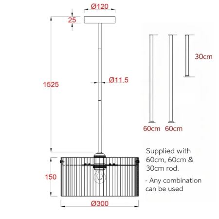Pendant light MEDICI 300mm GL