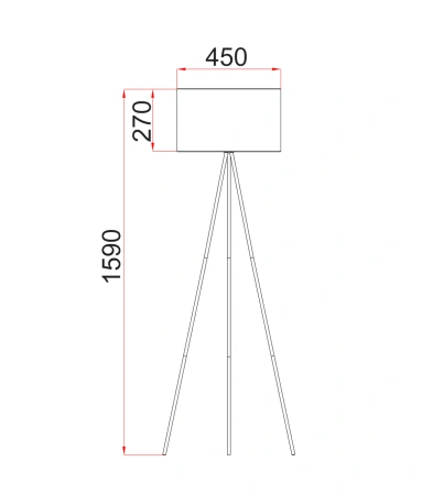 Floor lamp JAMBES-F1 E27 BLK