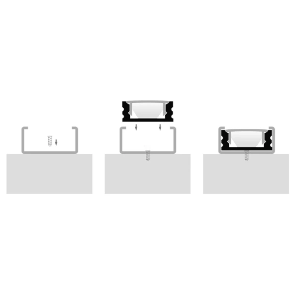 Aluminium Profile HV9693-1707-WHT 1m