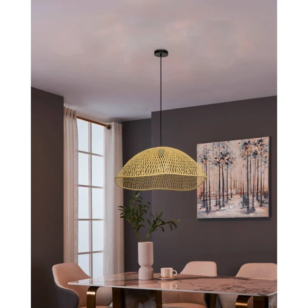 Pendant lamp Sambucona Wide E27 D720 Cane Nat