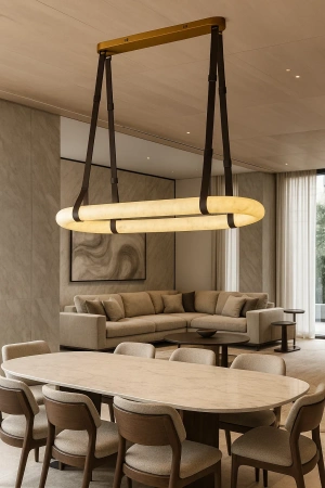 Pendant lamp Calcena L100 Alabaster Spanish Marble LED 45W BRS