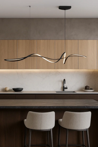 Pendant lamp Famous linear 2 P1 LED 20W 3K L1200 BK