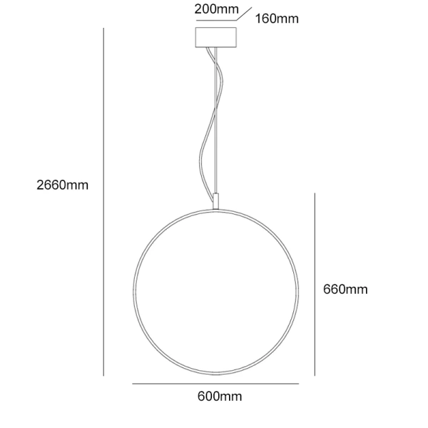 Pendant lamp Circus SP D60 LED 33W 3K BLK Pendant lamp Circus SP D60 LED 33W 3K BLK