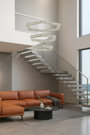 Pendant lamp Comb 3 LED 33W CCT Dim D60 CHR remote