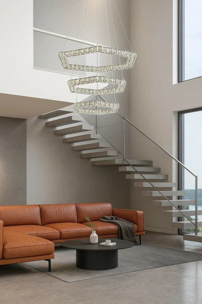 Pendant lamp Comb 3 LED 33W CCT Dim D60 CHR remote Pendant lamp Comb 3 LED 33W CCT Dim D60 CHR remote