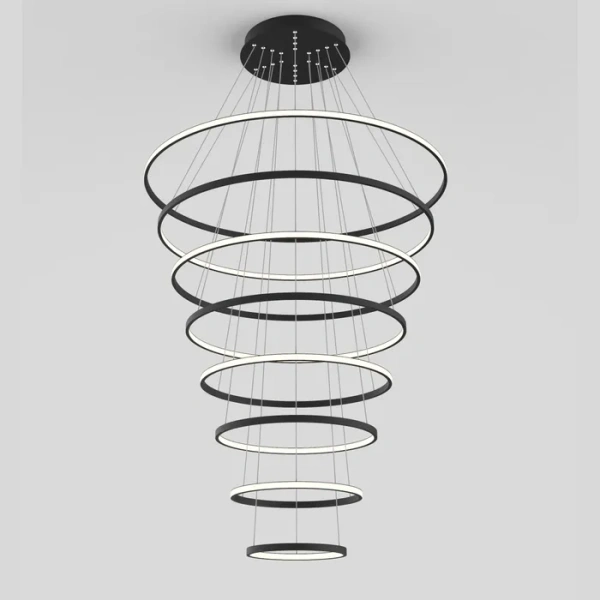Pendant lamp Crown 8 Ring Black 5K Pendant lamp Crown 8 Ring Black 5K