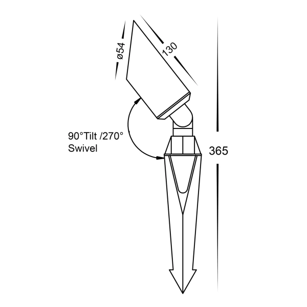 Spike light Shawl Solid Brass 5w LED 12V Tricol HV1458T-BR