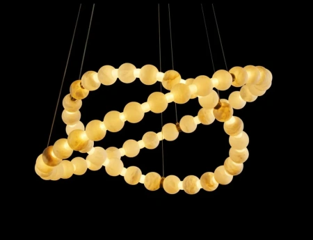 Pendant lamp Coronet 2 Alabaster Spanish Marble LED 78W BRS