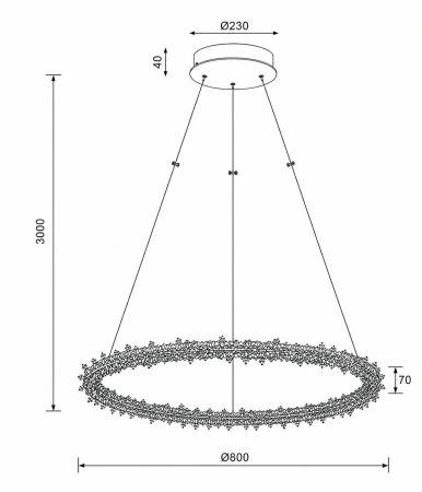 Pendant lamp Glacier K9 Crystal LED 80W 3K Dim GL