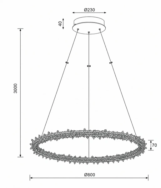 Pendant lamp Glacier K9 Crystal LED 80W 3K Dim GL