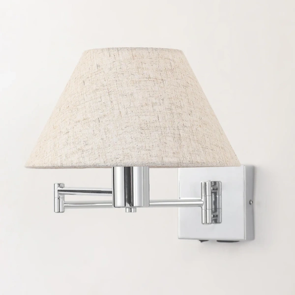 Wall lamp Elspet Swing Arm with charging ports chr