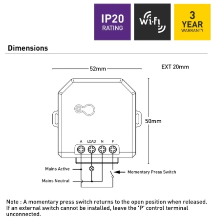 Ikuü Smart WIFI Inline Module Switch