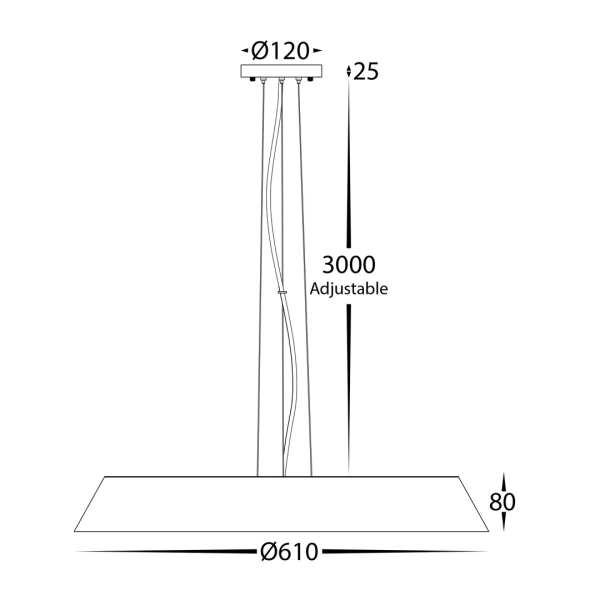 Pendant lamp Noyer 610mm Walnut Timber