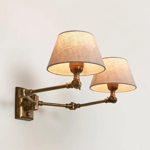 Wall light Worcester Base Antique E27 H150 BRS