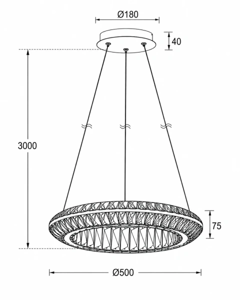 Pendant lamp Prism Crystal D50 LED 39W 3K Dim GL