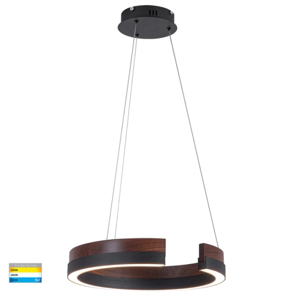 Pendant lamp Orah Walnut Timber D80 LED 60W 3CCT Dim Pendant lamp Orah Walnut Timber D80 LED 60W 3CCT Dim