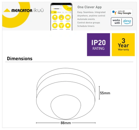 Surface Mount Sensor PIR SXSEN002PIR D88 Wi-Fi WHT