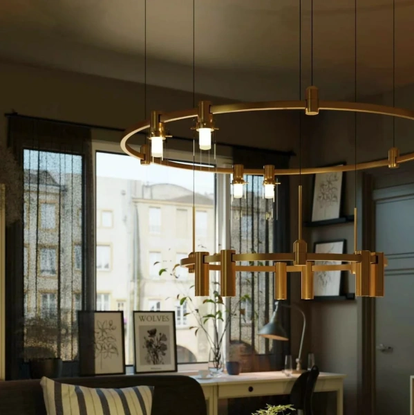 Linear pendant Gold track Modern 5 Z4000 D100 D80 LED 78W 3K Linear pendant Gold track Modern 5 Z4000 D100 D80 LED 78W 3K