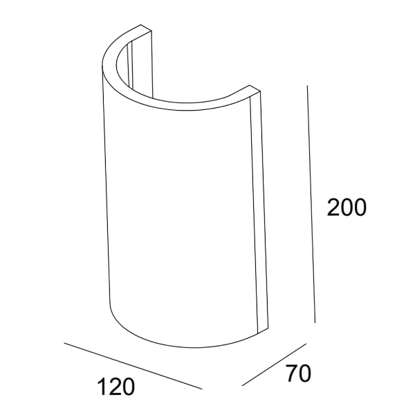 Wall lamp Eon Curved Plaster G9 
