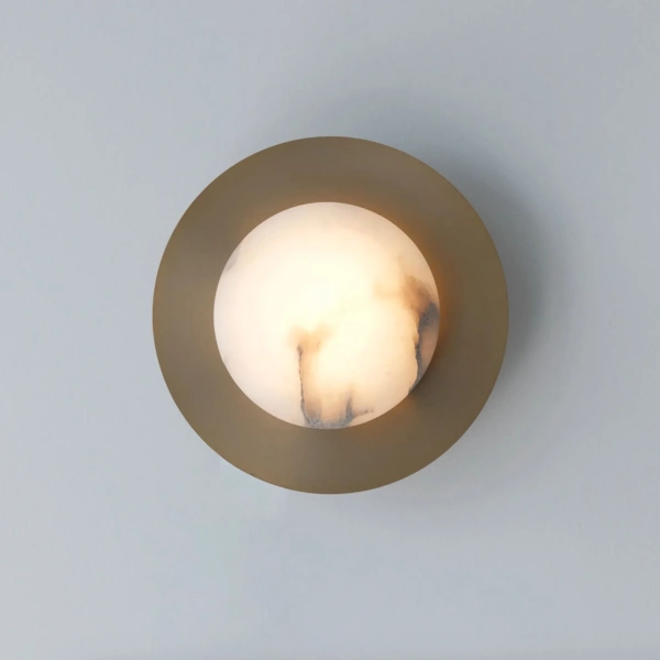 Wall lamp Oden Alabaster LED Brass
