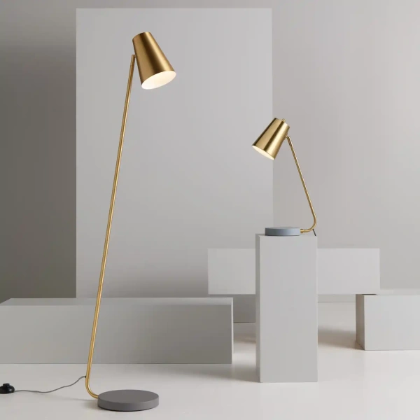 Floor lamp Arlen Satin Brass with adjustable shade Floor lamp Arlen Satin Brass with adjustable shade