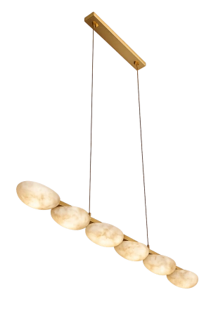 Pendant lamp Miraflores Alabaster Spanish Marble L120 LED 30W CCT Dim BRS