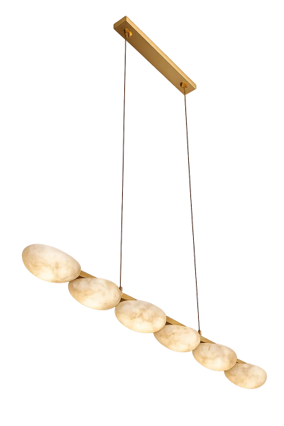 Pendant lamp Miraflores Alabaster Spanish Marble L120 LED 30W CCT Dim BRS