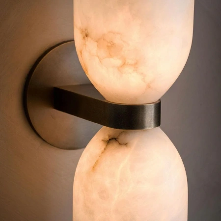 Wall lamp Noren Alabaster G9 Antique brass