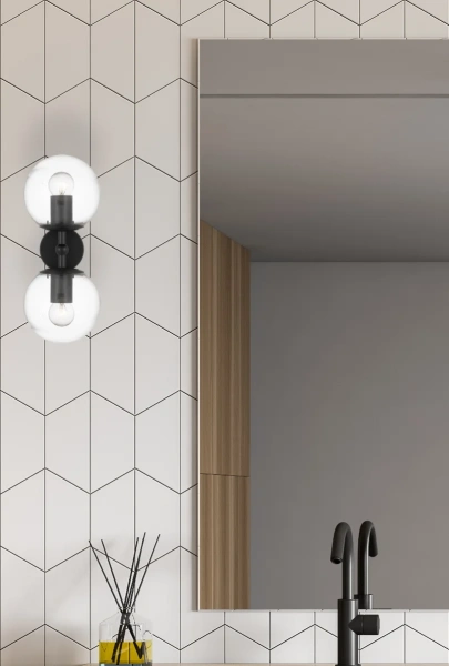 Wall light ETERNA 2 E27 H37 IP44 BKCL