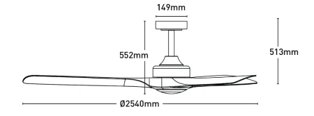 Ceiling fan Century DC with Remote D100 WH