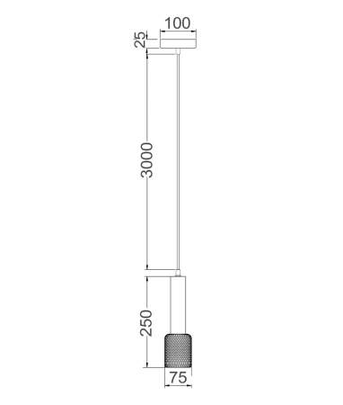 Pendant lamp MIKRO1 Modern Karaoke Mic Shape BLK