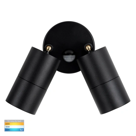 Wall light Tivah Aluminium BLK 3CCT Double Adjustable HV1326T-PIR IP65