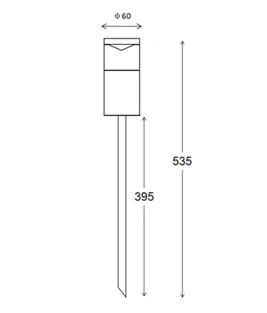 Spike light PHARE Titanium Garden IP65