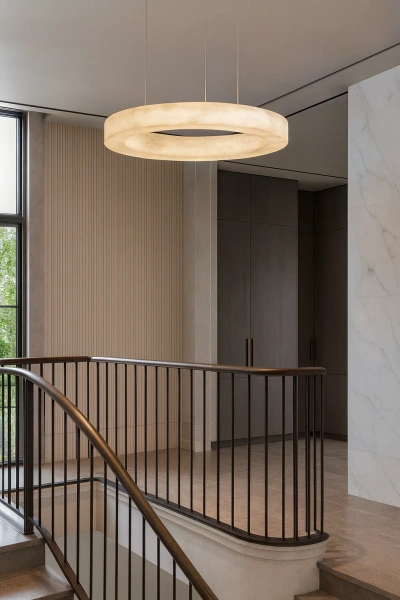 Pendant lamp Manzanera P3 Alabaster Spanish Marble LED 50W CCT BRS